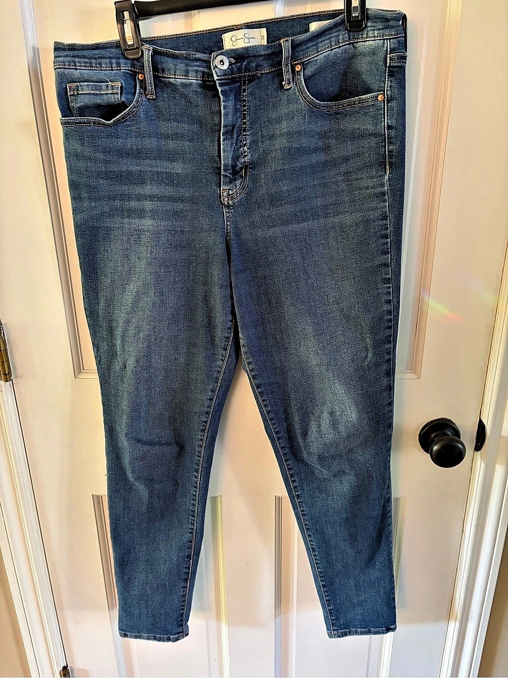 Jessica Simpson Elevated High Rise Skinny High Rise Skinny Jeans in Blue Waist